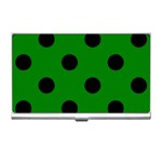 Polka Dots - Black on Green Business Card Holder