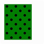 Polka Dots - Black on Green Small Garden Flag (Two Sides)