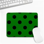 Polka Dots - Black on Green Small Mousepad