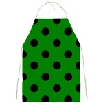 Polka Dots - Black on Green Full Print Apron