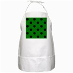 Polka Dots - Black on Green BBQ Apron