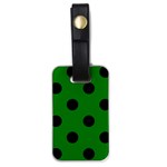 Polka Dots - Black on Green Luggage Tag (One Side)