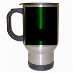 Polka Dots - Black on Green Travel Mug (Silver Gray)