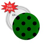 Polka Dots - Black on Green 2.25  Button (100 pack)