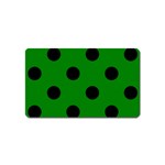 Polka Dots - Black on Green Magnet (Name Card)