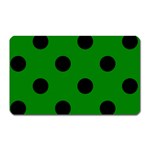 Polka Dots - Black on Green Magnet (Rectangular)