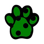 Polka Dots - Black on Green Magnet (Paw Print)