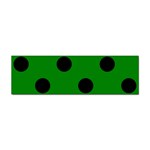 Polka Dots - Black on Green Sticker Bumper (10 pack)