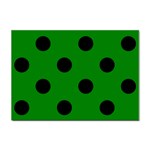 Polka Dots - Black on Green Sticker A4 (100 pack)