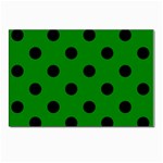 Polka Dots - Black on Green Postcard 4 x 6  (Pkg of 10)