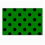 Polka Dots - Black on Green Postcard 5  x 7 