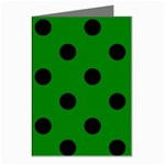 Polka Dots - Black on Green Greeting Cards (Pkg of 8)