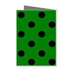 Polka Dots - Black on Green Mini Greeting Cards (Pkg of 8)
