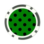 Polka Dots - Black on Green Poker Chip Card Guard