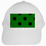 Polka Dots - Black on Green Black Cap