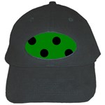 Polka Dots - Black on Green Black Cap