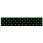 Polka Dots - Green on Black Flano Scarf (Small)