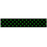 Polka Dots - Green on Black Flano Scarf (Large)