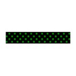 Polka Dots - Green on Black Flano Scarf (Mini)
