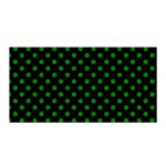 Polka Dots - Green on Black Satin Wrap