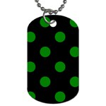 Polka Dots - Green on Black Dog Tag (Two Sides)
