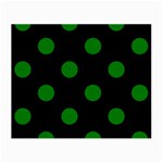 Polka Dots - Green on Black Small Glasses Cloth