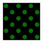 Polka Dots - Green on Black Medium Glasses Cloth (2 Sides)