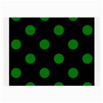 Polka Dots - Green on Black Large Glasses Cloth