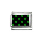 Polka Dots - Green on Black Italian Charm (9mm)