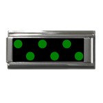 Polka Dots - Green on Black Superlink Italian Charm (9mm)