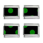 Polka Dots - Green on Black 9mm Italian Charm (4 pack)