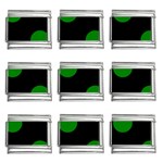 Polka Dots - Green on Black 9mm Italian Charm (9 pack)