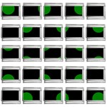 Polka Dots - Green on Black 9mm Italian Charm (25 pack)