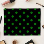 Polka Dots - Green on Black Cosmetic Bag (XL)