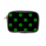 Polka Dots - Green on Black Coin Purse