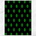 Polka Dots - Green on Black Canvas 18  x 24 