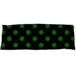 Polka Dots - Green on Black Body Pillow Case (Dakimakura) (One Side)