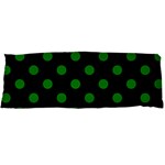 Polka Dots - Green on Black Body Pillow Case Dakimakura (Two Sides)