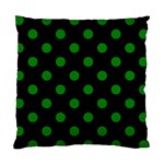 Polka Dots - Green on Black Standard Cushion Case (Two Sides)