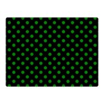 Polka Dots - Green on Black Double Sided Flano Blanket (Mini)