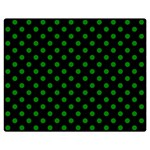 Polka Dots - Green on Black Double Sided Flano Blanket (Medium)