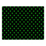 Polka Dots - Green on Black Double Sided Flano Blanket (Large)