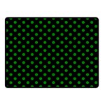 Polka Dots - Green on Black Double Sided Fleece Blanket (Small) (Two Sides)