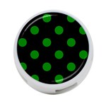 Polka Dots - Green on Black 4-Port USB Hub (Two Sides)