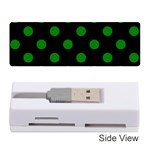 Polka Dots - Green on Black Memory Card Reader (Stick)