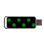 Polka Dots - Green on Black Portable USB Flash (One Side)