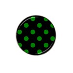 Polka Dots - Green on Black Hat Clip Ball Marker (10 pack)