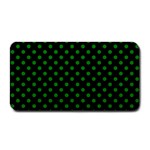 Polka Dots - Green on Black Medium Bar Mat