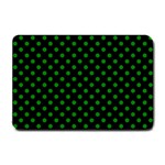 Polka Dots - Green on Black Small Doormat