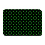 Polka Dots - Green on Black Plate Mat